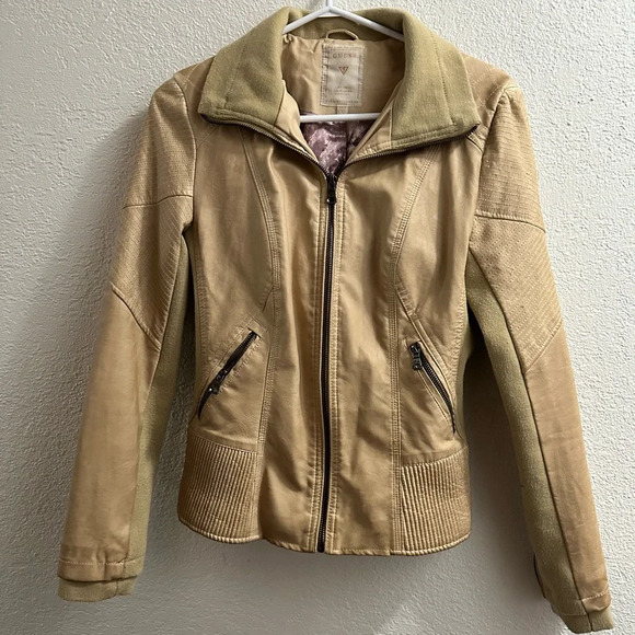 Guess Women'sJacket SmallFaux Leather Full ZipMotorcycleJacket PRICE DROP❤️ - Picture 1 of 8